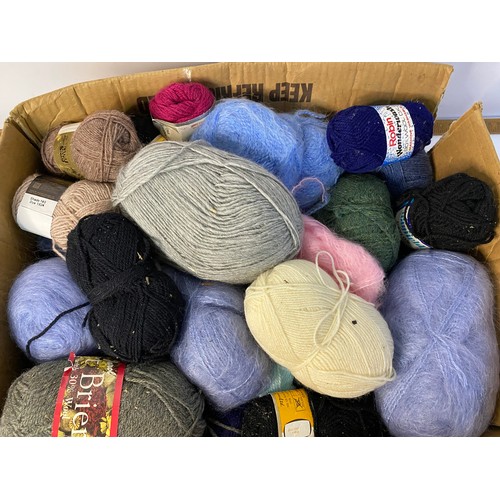 868 - Box of assorted knitting wool, assorted colours