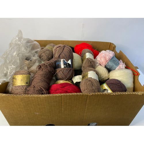 869 - Box of assorted knitting wool, assorted colours