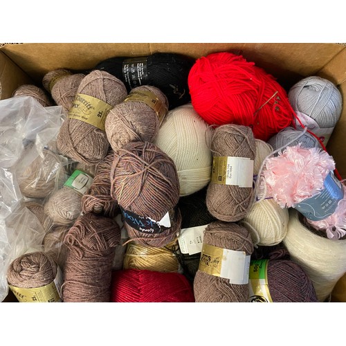 869 - Box of assorted knitting wool, assorted colours