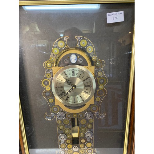 874 - Ken Broadbent steampunk style wall clock measuring 73 cms tall