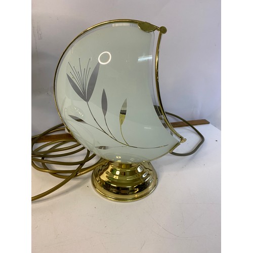 876 - A green bankers desk lamp and a BHS shadow table lamp