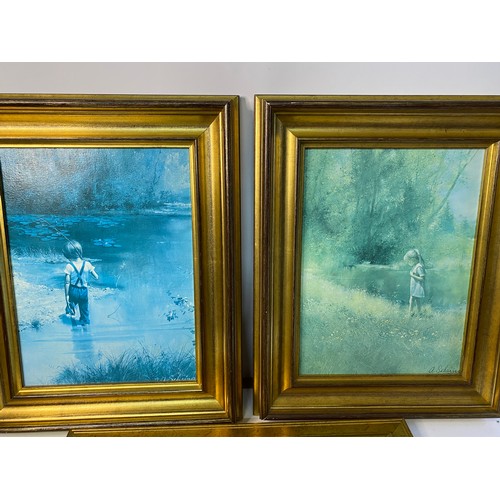 890 - Selection of 3 x signed oil on canvas prints by Adolf Sehring. Framed and measuring 55 x 45 cms