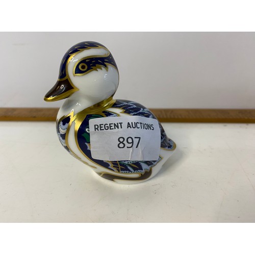 897 - Crown Derby paperweight with gold stopper