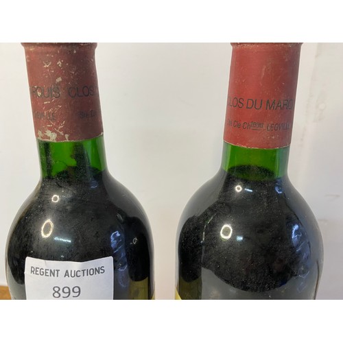 899 - 2 x bottles of Clos Du Marouis Leoville Las Cases Saint Julien, one from 1996 and one from 2000