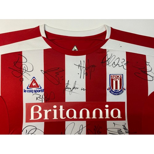 905 - Framed signed premier league Stoke football shirt 07/08 season