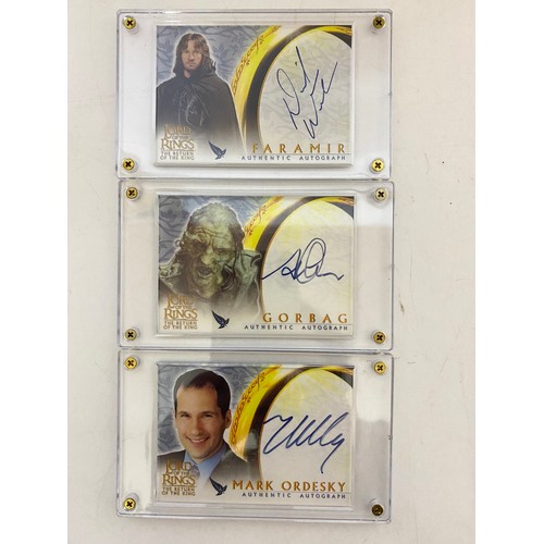 966 - Topps The Lord of the Rings, The Return of the King authentic autograph cards all in Archival Safe c... 