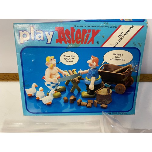 963 - Vintage Play Asterix, Two Gaulish Farmers boxed and complete with all accessories in mint condition.... 