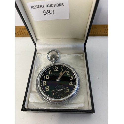 983 - Antique First World War 1917 Waltham pocket watch.