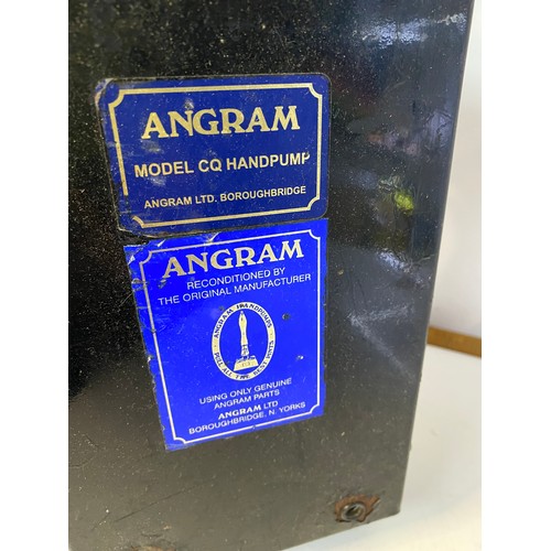 802 - Angram model CQ hand pull bar pump, measures 69  cm tall.