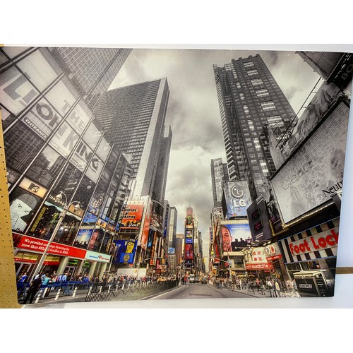 933 - 3 x large canvas wall art pictures of New York City.