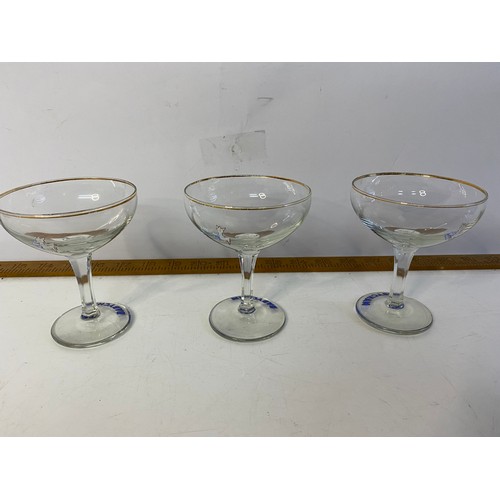 988 - Selection of 3 vintage Babysham glasses and retro multi coloured brandy glasses.