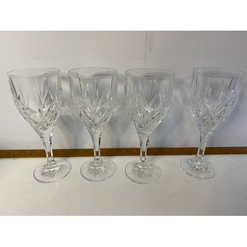 989 - Vintage cut crystal glasses and candleholders.