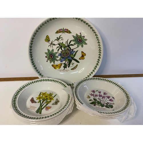 997 - Large bowl and set of 6 smaller bowls from The Botanic Garden, Portmeirion.