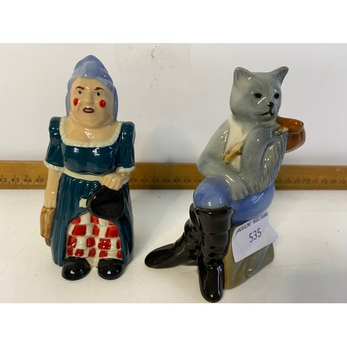 535 - 4 Wade collectors club pantomime figures of Dick Whittington, Mother Goose, Panto Horse and Panto Da... 