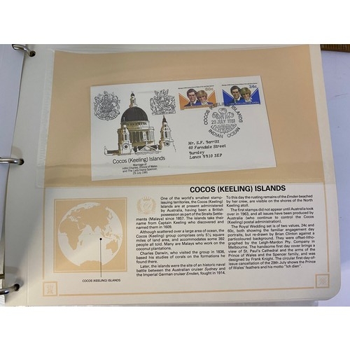 706 - Selection of first day covers and stamp albums including Royal Wedding and British Commonwealth.