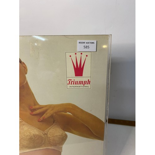 585 - Vintage shop display sign, Triumph International Bra's, measuring 40 cm by 31 cm.