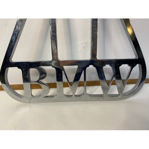 596 - Chrome BMW advertising sign 58cms tall