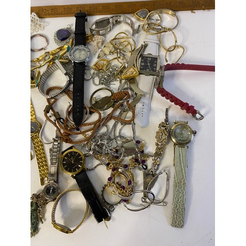 948 - Selection of costume jewellery and watches.