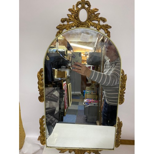 771 - 3 x vintage mirrors with decorative metal frames, tallest measures 85 cm.