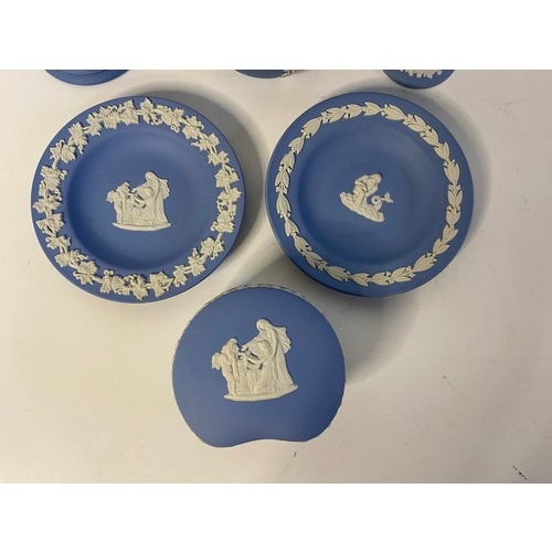 749 - Collection of Wedgwood blue Jasperware.