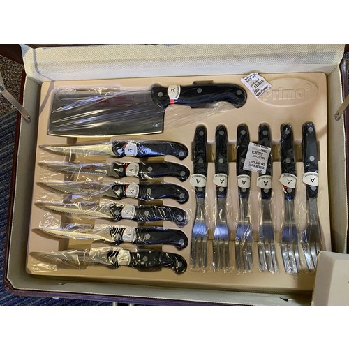 860 - Vintage Prima Profiline 24 piece cutlery set in lockable briefcase unused