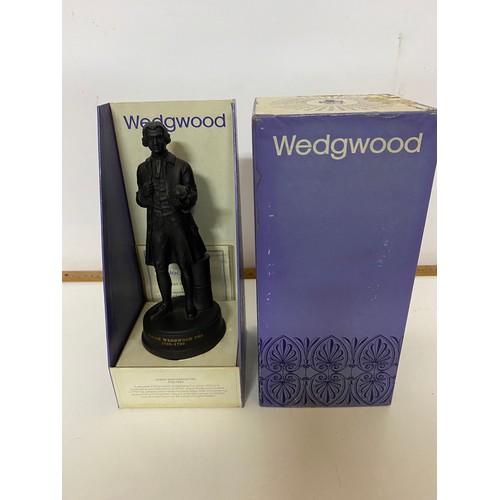 331 - Boxed limited edition with certificate Wedgwood figure of Josiah Wedgwood in Black basalt. No. 945 o... 