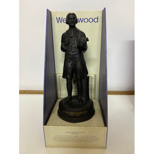 331 - Boxed limited edition with certificate Wedgwood figure of Josiah Wedgwood in Black basalt. No. 945 o... 