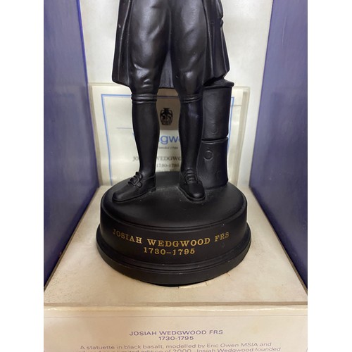 331 - Boxed limited edition with certificate Wedgwood figure of Josiah Wedgwood in Black basalt. No. 945 o... 