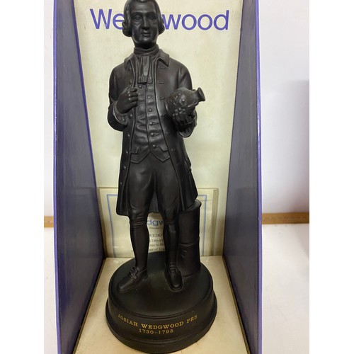 331 - Boxed limited edition with certificate Wedgwood figure of Josiah Wedgwood in Black basalt. No. 945 o... 