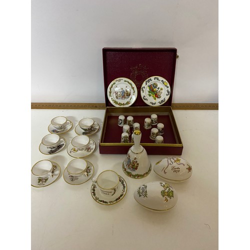 333 - Selection of miniature ornaments from Caverswall including 7 x cups and saucers, 2 x plates, 11 x th... 