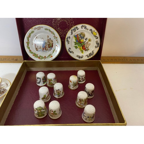 333 - Selection of miniature ornaments from Caverswall including 7 x cups and saucers, 2 x plates, 11 x th... 