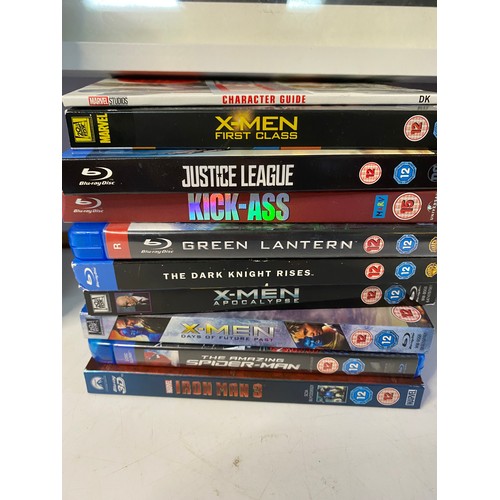 104 - Box of Marvel/DC DVD's and Bluerays and an Ant Man picture