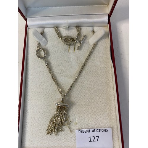 127 - Links of London 925 silver raindance multi strand tassle necklace