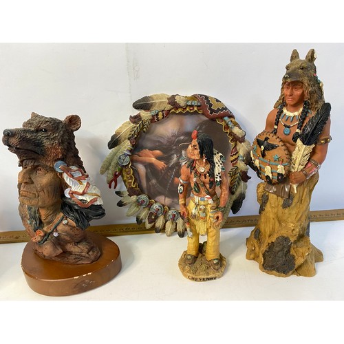 140 - Collection of Native American figures and wall hangings.