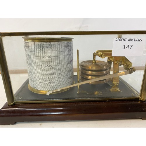 147 - Vintage Barograph barometer with ink bottle.