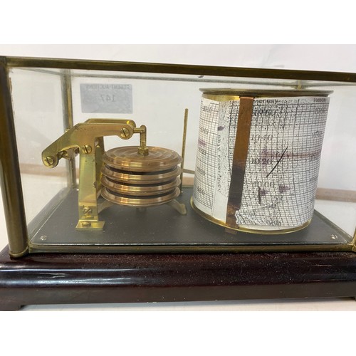 147 - Vintage Barograph barometer with ink bottle.