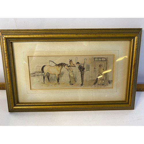 158 - Collection of framed c1830s/40 prints and engravings including an 1880's Randolph Caldecott print.