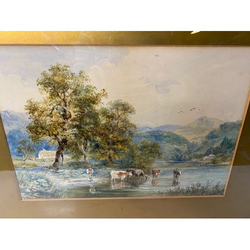 159 - Late 19th century gilt framed watercolour by William Laithwood Appleton of Lake District scene. 60x4... 