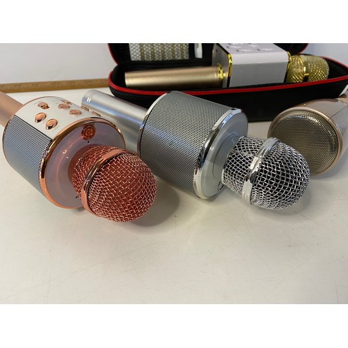 167 - Selection of 4 x wireless Karaoke microphones.