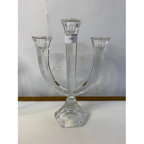 180 - A 5 arm Bleikristall crystal candelabra and a Nachtmann 3 arm candelabra, largest measuring 28cms ta... 