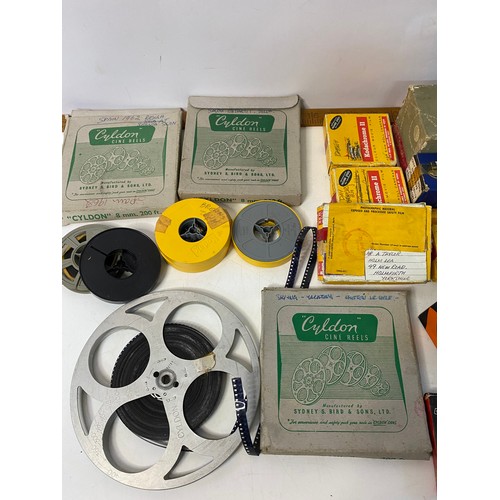 26 - Box of vintage cine reels.