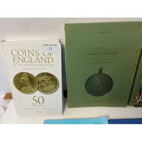 29 - Various books and catalogues on collecting coins and banknotes.