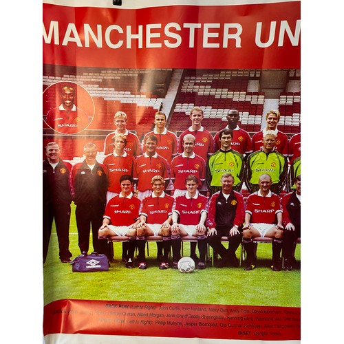 30 - 2 x Large Man Utd posters. 1998-99 measuring 140 x 100 cms