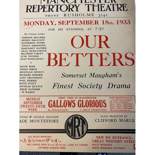 36 - Original 1933 Manchester Reportory Theatre programme of Somerset Maughans 