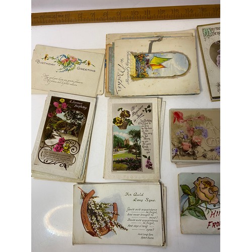 52 - Vintage greetings postcards and cards