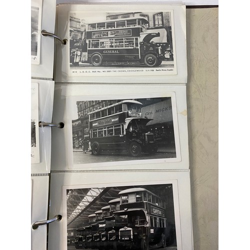 56 - 3 x albums of rail, train, tram, bus - transport postcards and photos