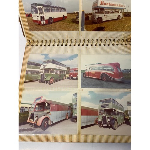 56 - 3 x albums of rail, train, tram, bus - transport postcards and photos