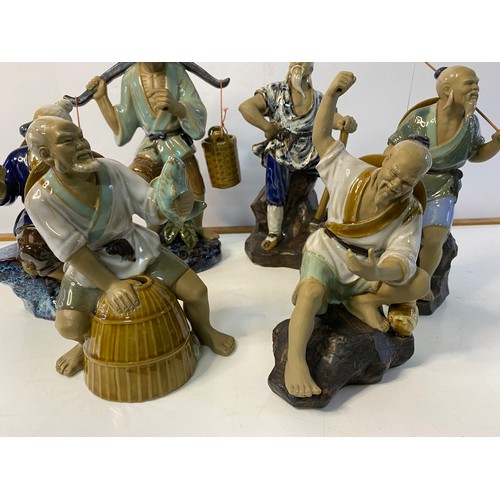 88 - 6 x Chinese figures, largest measures approx 30 cms