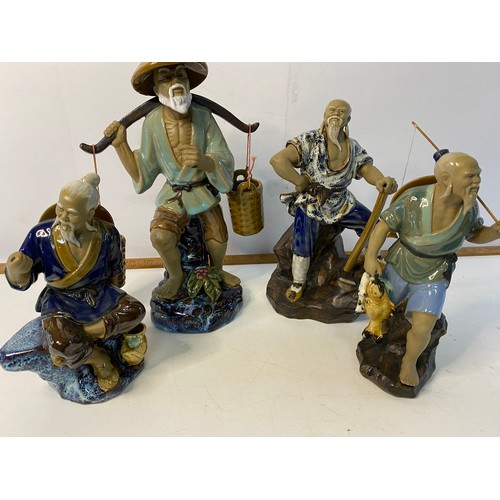 88 - 6 x Chinese figures, largest measures approx 30 cms