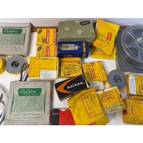 26 - Box of vintage cine reels.